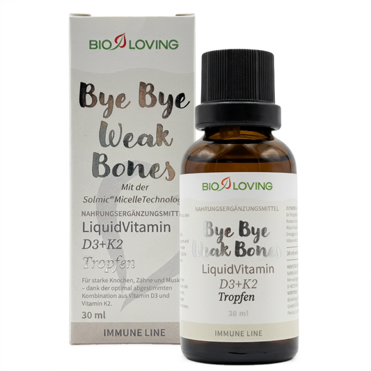 Liquid Vitamin D3 + K2 Tropfen | mit 25 µg (1000 I.E.) Vitamin D3 & 20 µg Vitamin K2 | 30 ml | wasserlöslich mit Solmic® MicelleTechnology