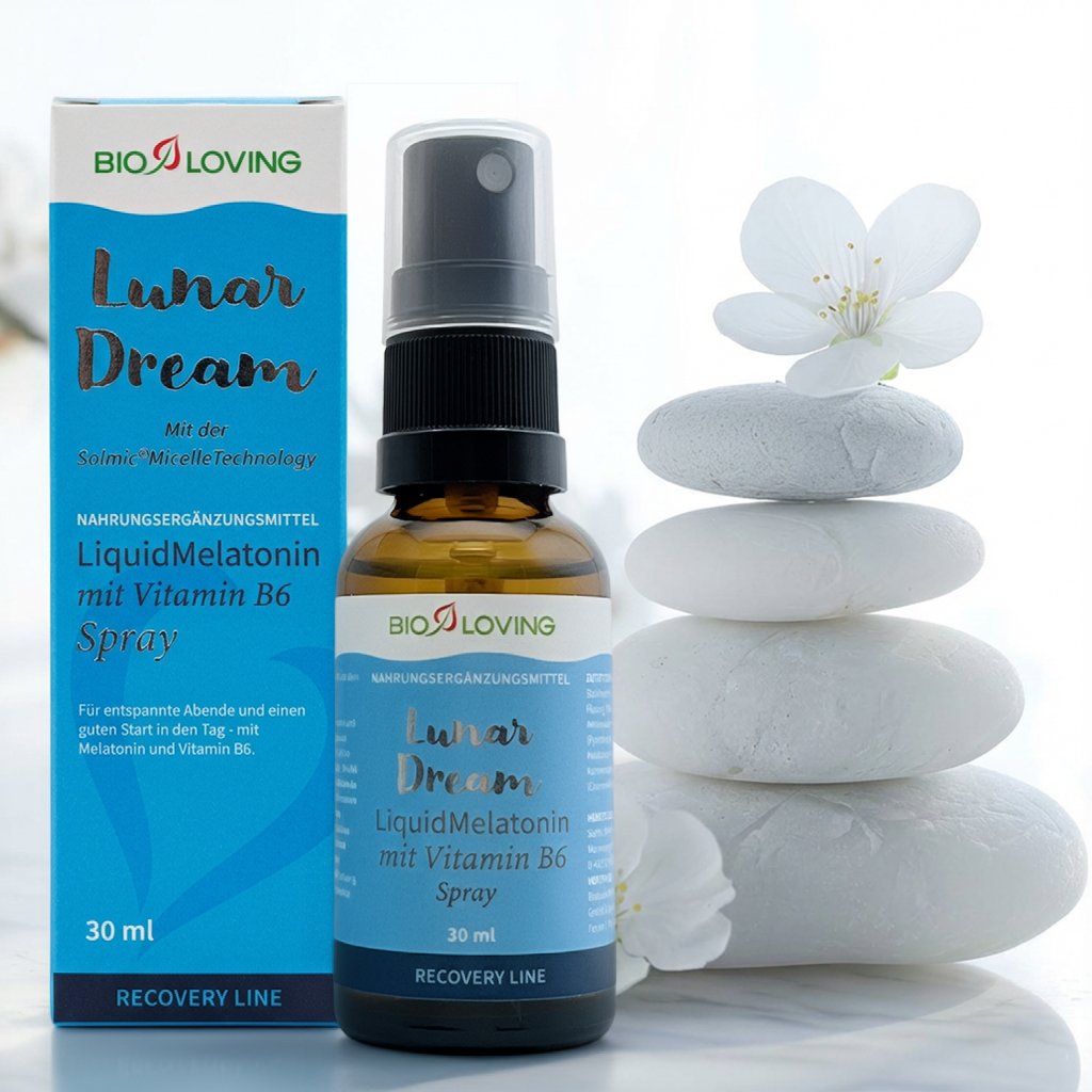 Spray de mélatonine liquide | à la mélatonine et à la vitamine B6 | 30 ml | soluble dans l'eau grâce à la technologie micellaire Solmic®