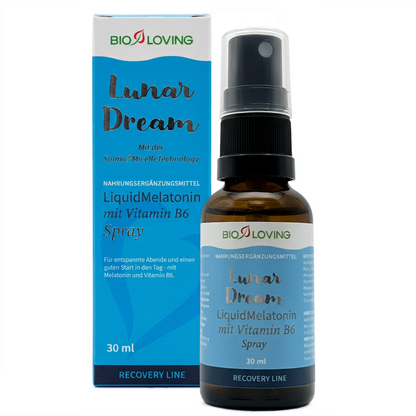 Spray de mélatonine liquide | à la mélatonine et à la vitamine B6 | 30 ml | soluble dans l'eau grâce à la technologie micellaire Solmic®