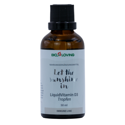 Liquid Vitamin D3 Tropfen | 50 ml flüssiges & hochwertiges Vitamin D3 | wasserlöslich mit Solmic® MicelleTechnology