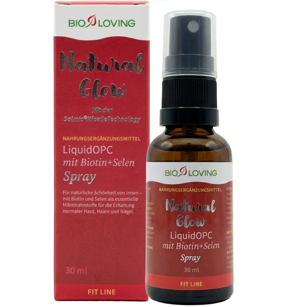 Spray liquide OPC | à la biotine et au sélénium de haute qualité | 30 ml | extrait de pépins de raisin rouge à 95 % de polyphénols | soluble dans l'eau grâce à la technologie micellaire Solmic®