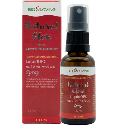 Spray liquide OPC | à la biotine et au sélénium de haute qualité | 30 ml | extrait de pépins de raisin rouge à 95 % de polyphénols | soluble dans l'eau grâce à la technologie micellaire Solmic®