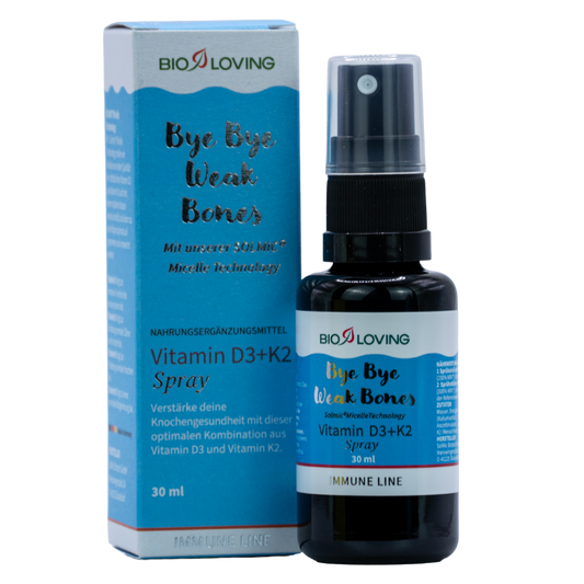 Bioloving Vitamin D3+K2 Spray | 30 ml | flüssiges 25 µg (1000 I.E.) Vitamin D3 & 25 µg Vitamin K2