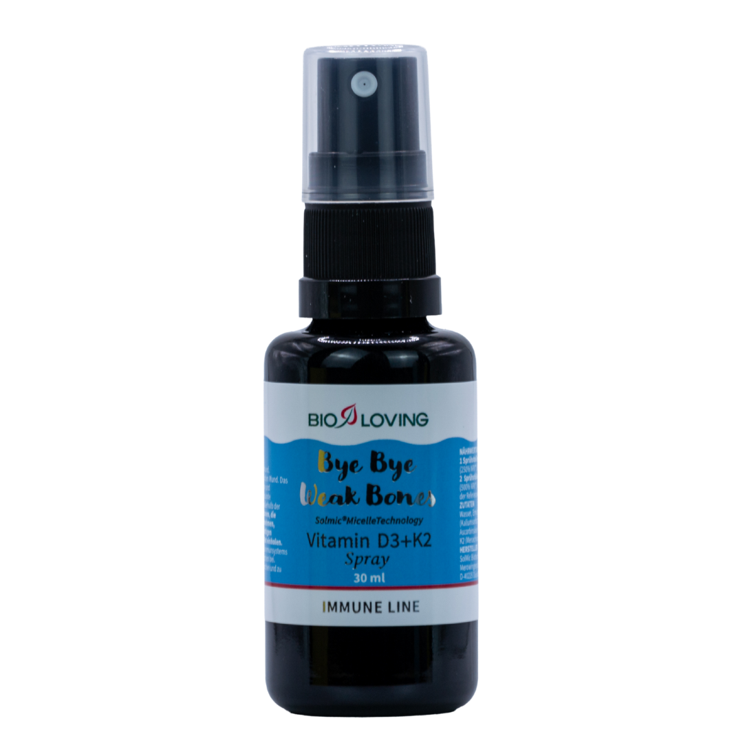 Bioloving Vitamin D3+K2 Spray | 30 ml | flüssiges 25 µg (1000 I.E.) Vitamin D3 & 25 µg Vitamin K2