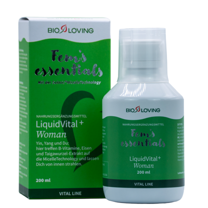 LiquidVital+ Woman | 200 ml | wasserlöslich mit Maca- & Taigawurzelextrakt und Vitaminen